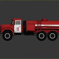 Red Tanker Truck With White Stripes And Number 19 Classic Design