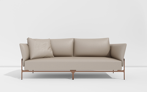 modern double sofa minimalist sofa 3d model