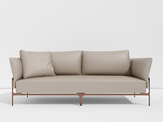 modern double sofa minimalist sofa 3d model