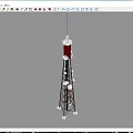 Industrial Equipment Communication Tower With Metal Frame Red And White Sections And Top Antennas