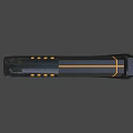 Futuristic Black Pistol With Orange Glowing Accents And Advanced Technological Design Details