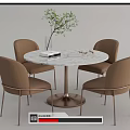 Modern leisure table and chair combination dining table and chair combination negotiation table and chair 3d model