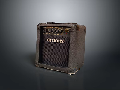 Vintage METEORO Computer Speaker Featuring Worn Design Control Knobs And Grill Panel 3d model