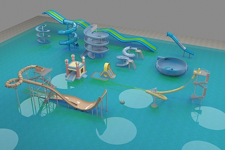 Water park equipment 3d model