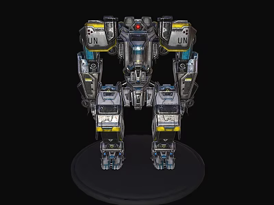 Game Movie Character Robot With UN Logo Metal Armor And Mechanical Structure 3d model
