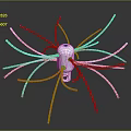 Futuristic Sci Fi Scene With Metallic Core And Red Radial Structures On Dark Background