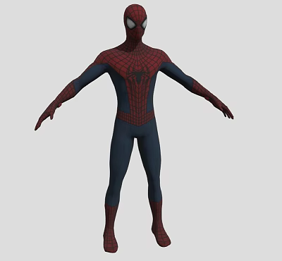 SpiderMan Game And Movie Character In Classic Red And Blue Suit Standing With Arms Outstretched 3d model