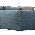 Blue Upholstered Sectional Sofa With Light Gray And Beige Pillows Modern Design 3d model