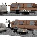 Modern sofa coffee table combination 3d model