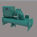 Green Industrial Diesel Generator Equipment With Control Panel And Engine Components 3d model
