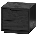 Sleek Modern Black Wooden Nightstand With Two Drawers Bedroom Furniture Design