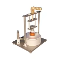 Scientific Experimental Device With Metal Frame White Base And Orange Sphere