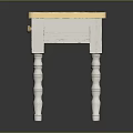 Rustic White Console Table with Light Wood Top Single Drawer and Turned Legs Design