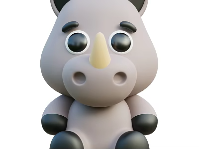 Modern toy hippo cartoon hippo anime hippo 3d model