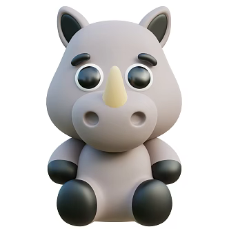 Modern toy hippo cartoon hippo anime hippo 3d model