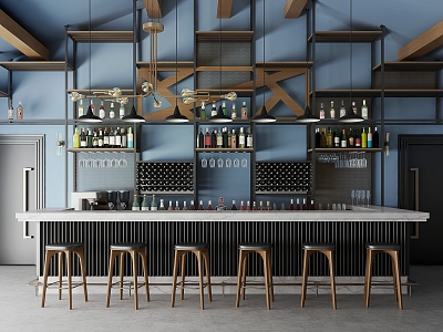 Modern Bar Cellar Bar Area 3d model