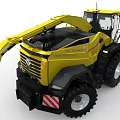 Modern Yellow And Black Agricultural Harvester With Large Wheels For Efficient Farm Harvesting