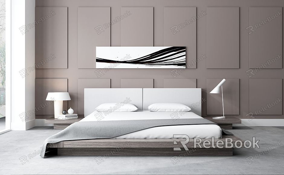 Modern background double bed model