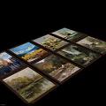 Various Landscape Paintings With Urban Mountain Port Sea Forest Stream Waterfall And Country Scenes