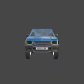 Blue Pickup Truck Exterior Design With Double Cab And Black Accents