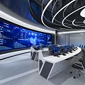 Modern Control Room Command Center 3d model