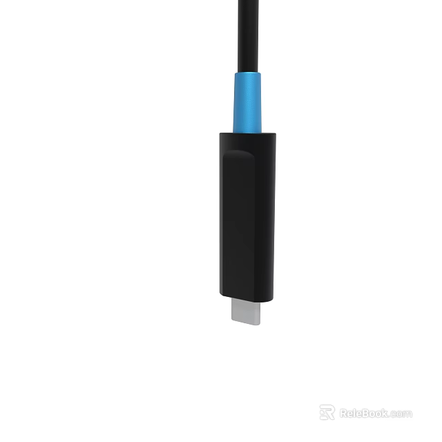 Black Electronic Connector With Blue Section And Compact Design For Devices 3d model 