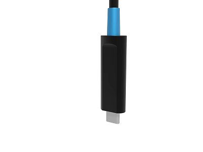 Black Electronic Connector With Blue Section And Compact Design For Devices 3d model