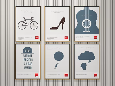 Decorative Wall Art Posters With Bicycle High Heel Guitar And Inspirational Quotes 3d model