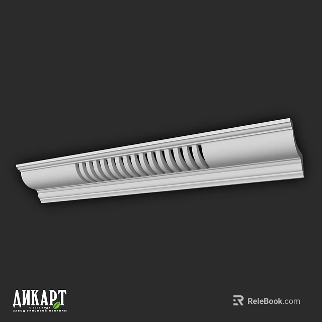 Ornate White Architectural Component Featuring Grooved Patterns For Interior Decoration 3d model 