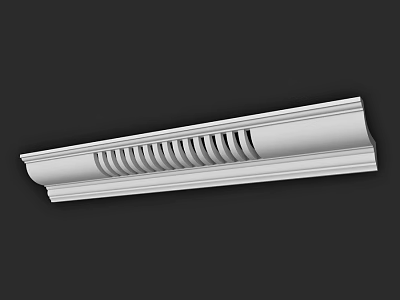 Ornate White Architectural Component Featuring Grooved Patterns For Interior Decoration 3d model