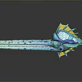 Colorful Mythical Sea Creature With Blue Spotted Body Yellow Fins And Purple Tentacles