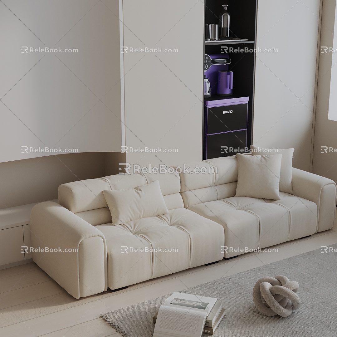 Modern three-seat sofa 3d model