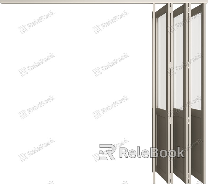 Minimalist glass door partition door interior partition model