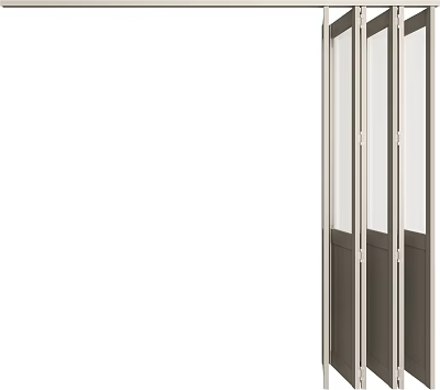 Sleek Modern Folding Doors With Glass Panels And Metal Frames For Interior Spaces 3d model