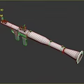 White Long Barrel Rocket Launcher 3D Model With Modern Design And Grip Structure 3d model