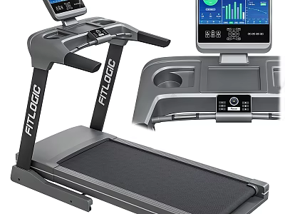 FITLOGIC Treadmill With Display Screen Data Charts Control Panel And Fitness Features 3d model