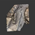 Natural Wood and Stone Decorative Piece with Irregular Shape and Color Variations