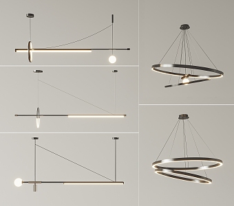 Modern chandelier combination 3d model