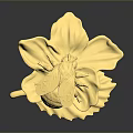Golden Flower Shaped Decorative Household Ornament With Intricate Petal Details