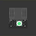Compact Device Featuring Open Lid Ventilation Grilles Control Panel Buttons And Display Screen