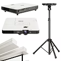 Complete Professional Projector Setup With Projection Screens Tripods And Mounts