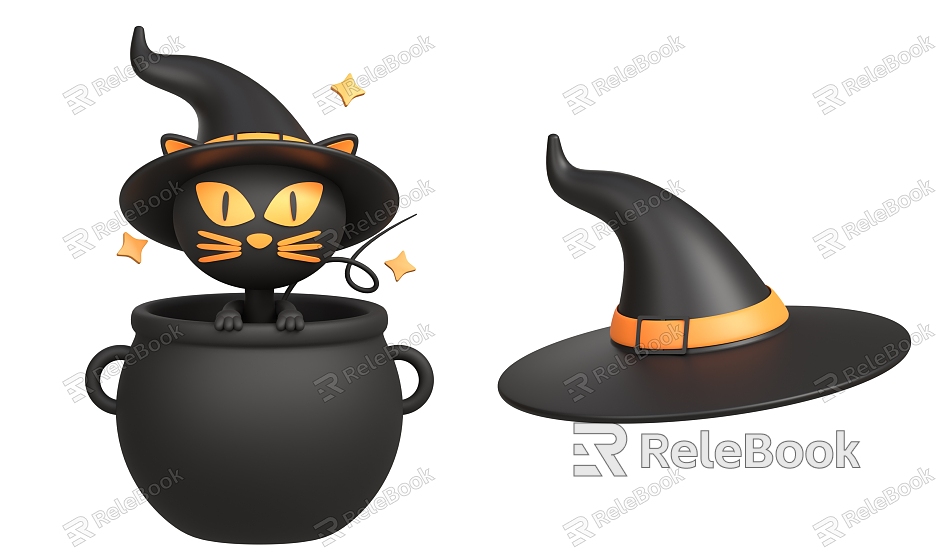 cartoon kitten halloween cat cartoon hat halloween hat model