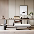 Modern Tea Table and Chair Tea Table and Chair Combination 3d model