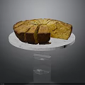 Delicious Golden Bundt Cake Sliced On Marble Cake Stand With Moist Texture And Fresh Flavors