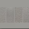 Gray Textured Background Wall With Four Decorative Panels For Interior Design 3d model