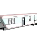 Vintage Pink And Light Blue Caravan With Windows Door And Towable Design