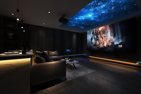 Modern Star Bar Video Room 3d model