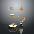 Gold Modern Lighting Combinations With Geometric Circular Gear Shaped And Strip Fixtures
