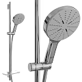 Modern Stainless Steel Shower Faucet With Handheld Sprayer Fixed Head And Thermostatic Design