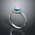 Elegant Blue Gemstone Ring With Diamond Accents And Platinum Band Design